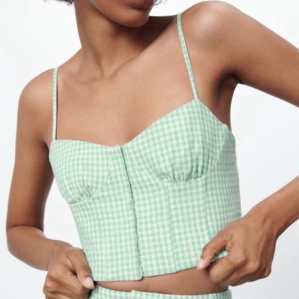 Zara Gingham Corset Top